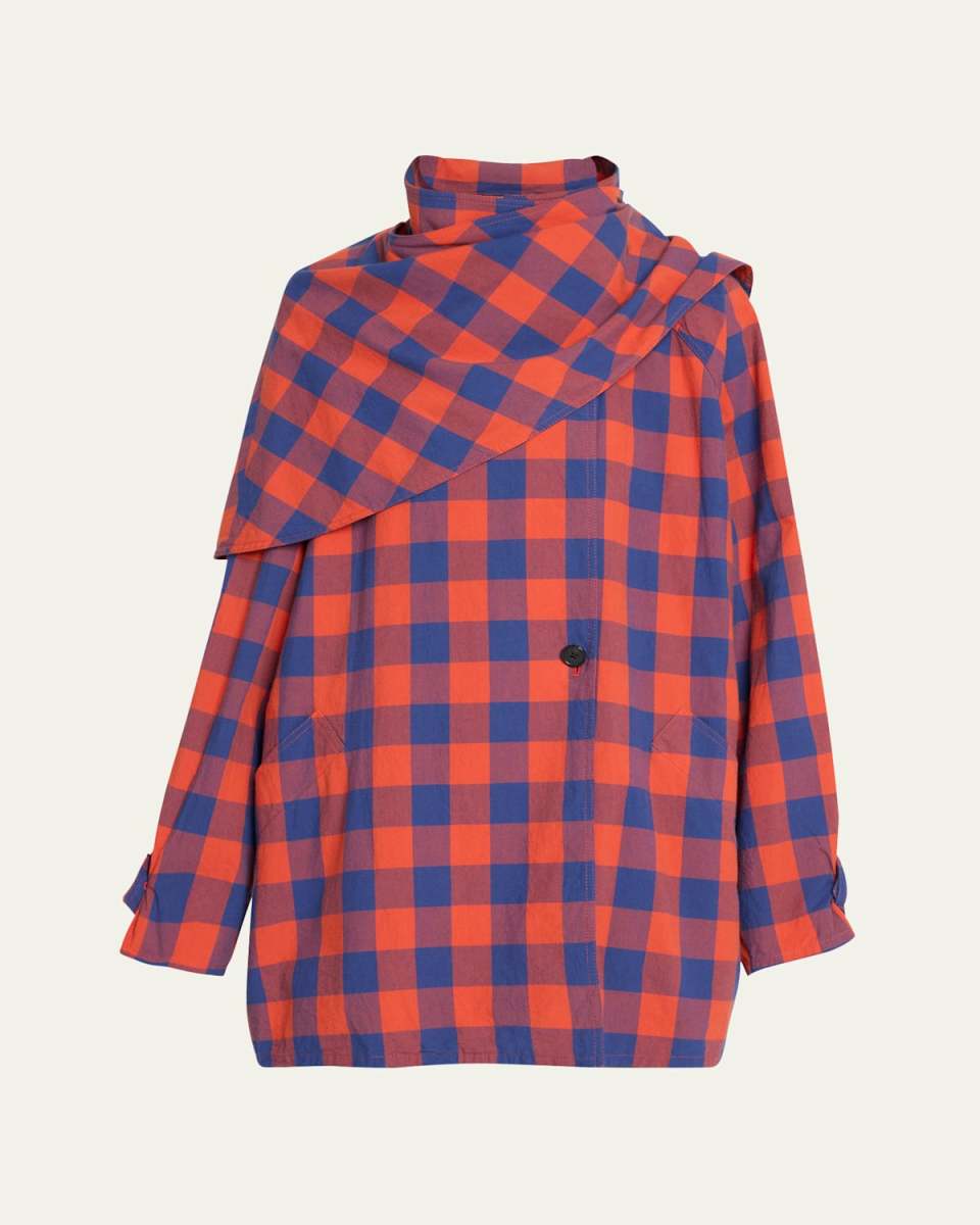 Tina Check Draped Jacket